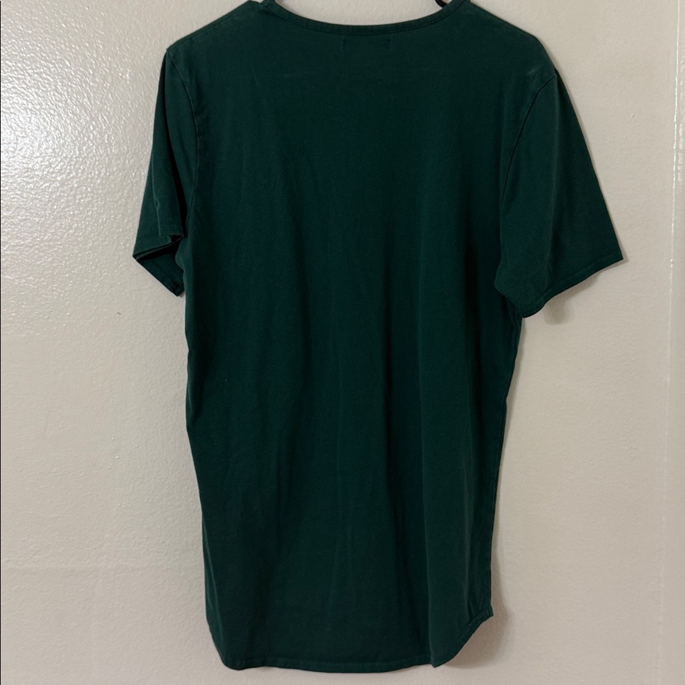 Used - Green Elwood Long-line Curved Hem T-shirt - Slim Fit - Size S - Picture 3 of 3